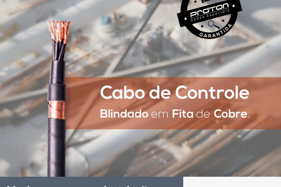 Cabo de controle blindado em fita de cobre