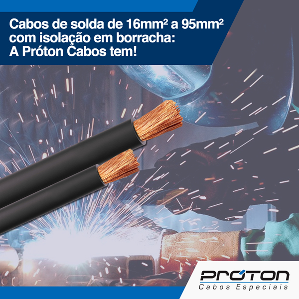 Cabos de Solda de 16mm² a 95mm²: a Próton Cabos tem!