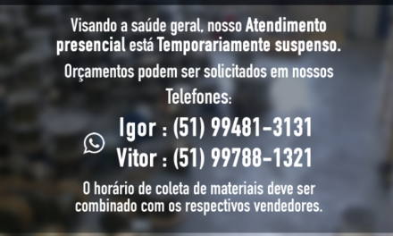 Suspensão do Atendimento Presencial